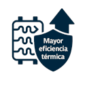 Mayor eficiencia térmica frente a sistemas de carcasa y tubo icon